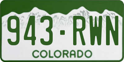 CO license plate 943RWN
