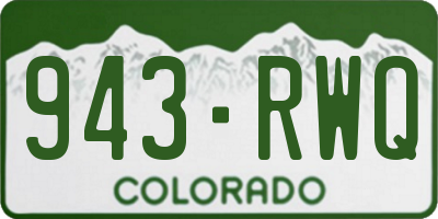 CO license plate 943RWQ