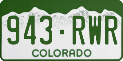 CO license plate 943RWR