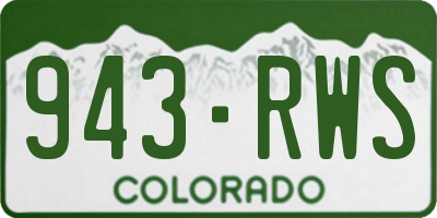CO license plate 943RWS