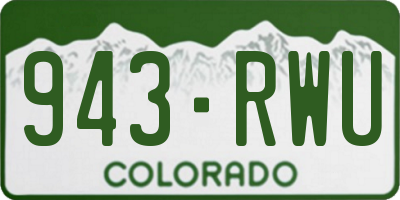 CO license plate 943RWU
