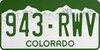 CO license plate 943RWV