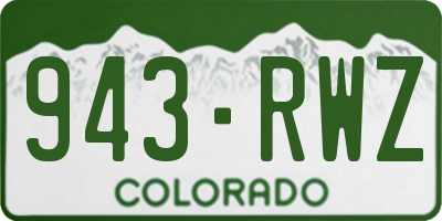 CO license plate 943RWZ