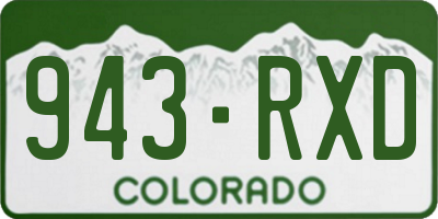 CO license plate 943RXD