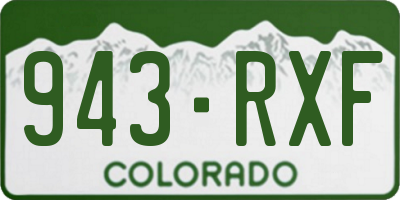 CO license plate 943RXF