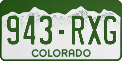 CO license plate 943RXG