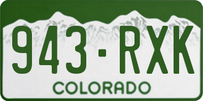 CO license plate 943RXK
