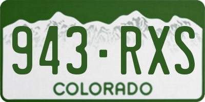 CO license plate 943RXS