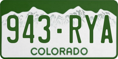 CO license plate 943RYA