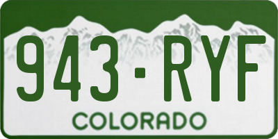 CO license plate 943RYF