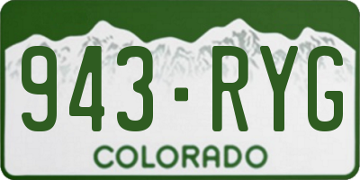 CO license plate 943RYG