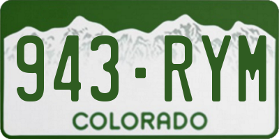 CO license plate 943RYM