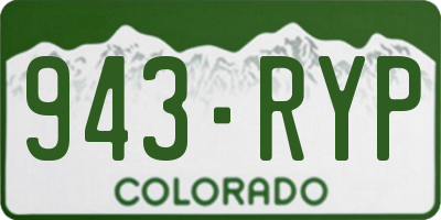 CO license plate 943RYP