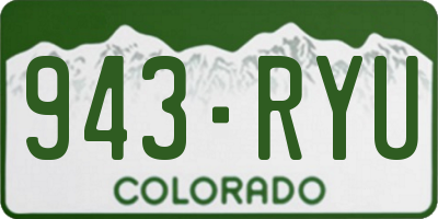 CO license plate 943RYU