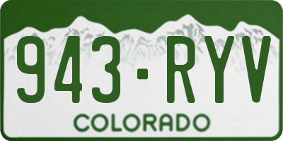CO license plate 943RYV