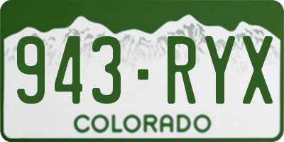 CO license plate 943RYX
