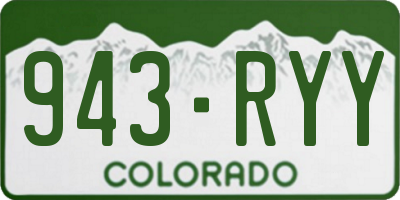 CO license plate 943RYY