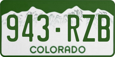 CO license plate 943RZB