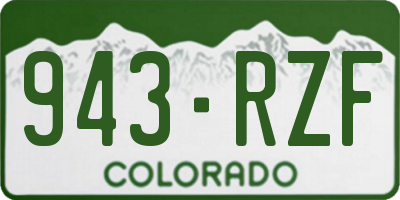 CO license plate 943RZF