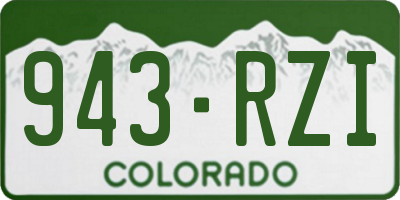 CO license plate 943RZI