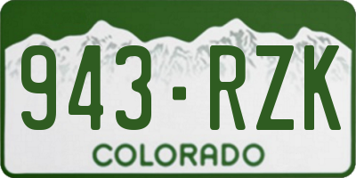 CO license plate 943RZK