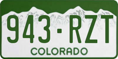 CO license plate 943RZT
