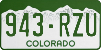 CO license plate 943RZU