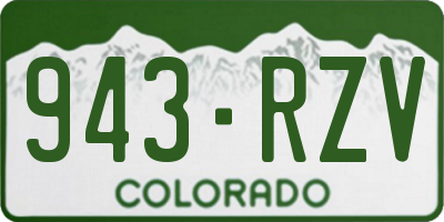 CO license plate 943RZV