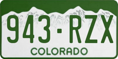 CO license plate 943RZX