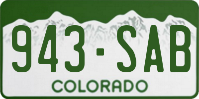 CO license plate 943SAB