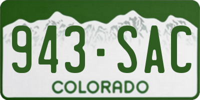 CO license plate 943SAC
