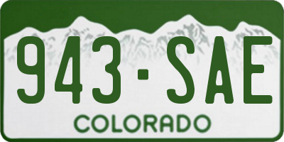 CO license plate 943SAE