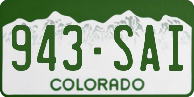 CO license plate 943SAI