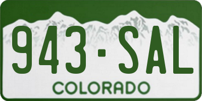 CO license plate 943SAL