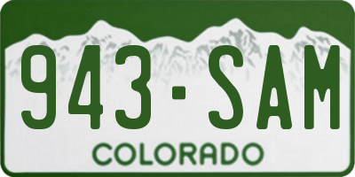 CO license plate 943SAM