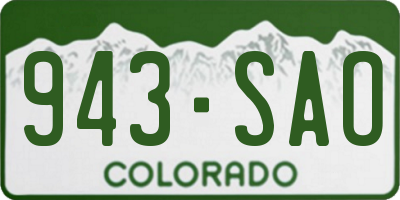 CO license plate 943SAO