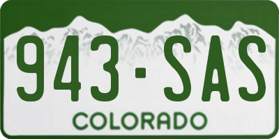 CO license plate 943SAS
