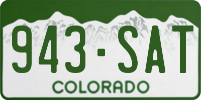 CO license plate 943SAT