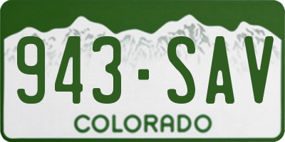 CO license plate 943SAV