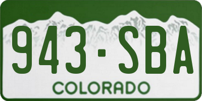 CO license plate 943SBA