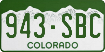CO license plate 943SBC