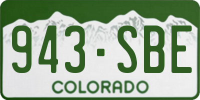 CO license plate 943SBE