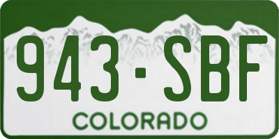 CO license plate 943SBF