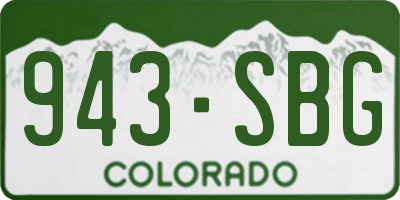 CO license plate 943SBG