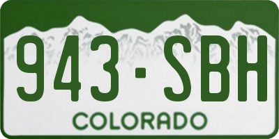 CO license plate 943SBH