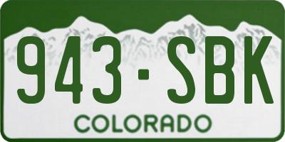 CO license plate 943SBK