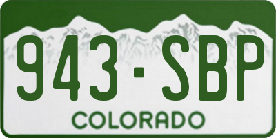 CO license plate 943SBP