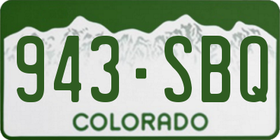 CO license plate 943SBQ