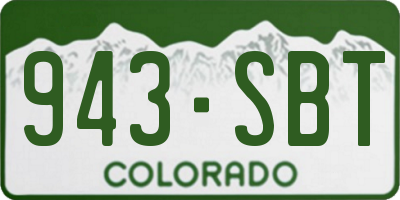 CO license plate 943SBT
