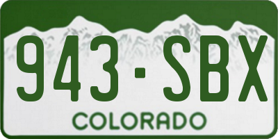 CO license plate 943SBX